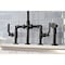 Kingston Brass KS2330KL Industrial Style Bridge Kitchen Faucet with Brass Sprayer, Matte Black KS2330KL - alternate 3